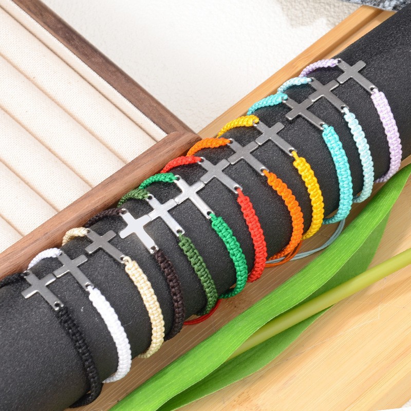 Популярный плетеный браслет из титана, кросс-бордовые ювелирные изделия, оптовая продажа, популярный парный браслет Amazon