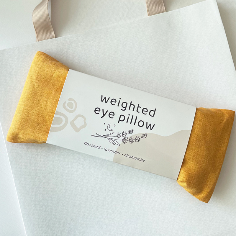Ready-Made Cross-Border Linen Eye Pillow, Blackout Eye Mask, Yoga Pillow, Hot and Cold Compress, Heating Sachet, Linen Seed and Lavender Filling