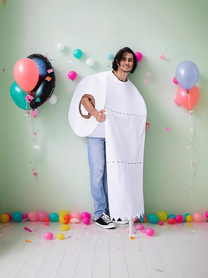 Halloween Annual Meeting White New Funny Toilet Paper Play Clothes Men's and Women's Makeup Toilet Paper Spoofs cosplay Clothes