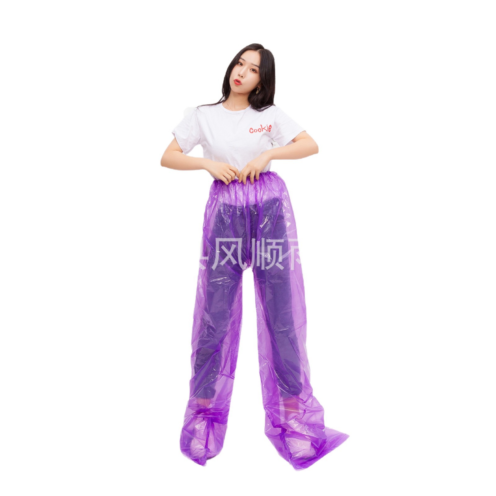 Disposable Rain Pants with Integrated Foot Covers, Thickened Transparent Waterproof Pe Rain Pants with Separate Foot Covers, 80 Grams