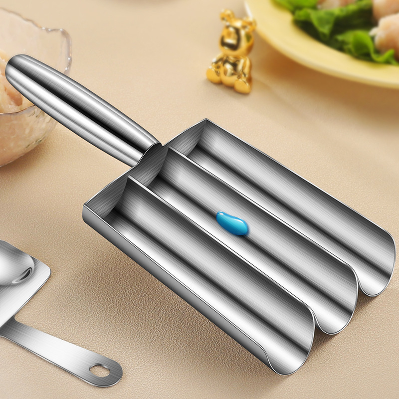 304 Stainless Steel Meatball Maker Household Fish Balls Shrimp Sliding Mold Rice Balls Meat Stuffing Cooking Artifact of Digging Spoon