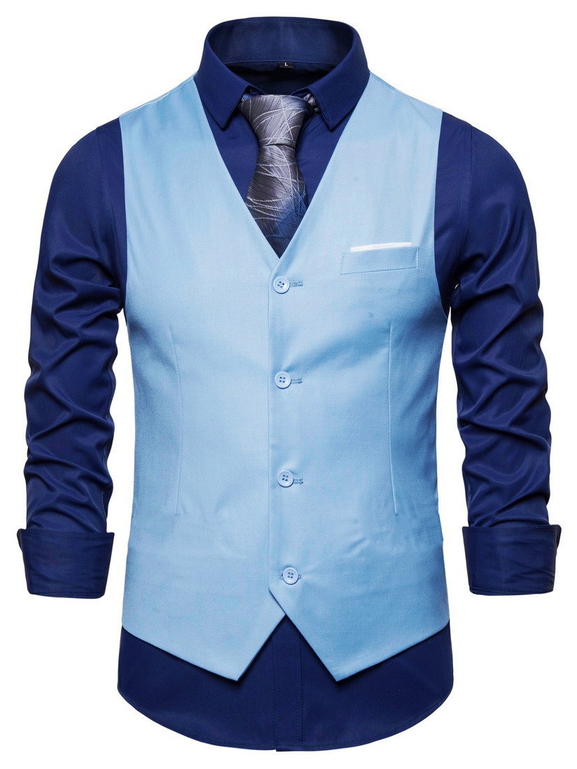 Retro British slim fit men's suit vest casual business professional vest Korean style youth business suit vest