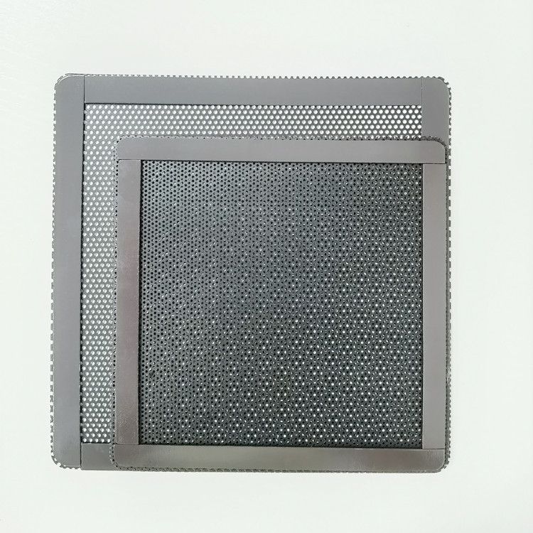 Black pvc plastic net adhesive magnetic suction dust net fan horn net chassis dust net 12cm140mm