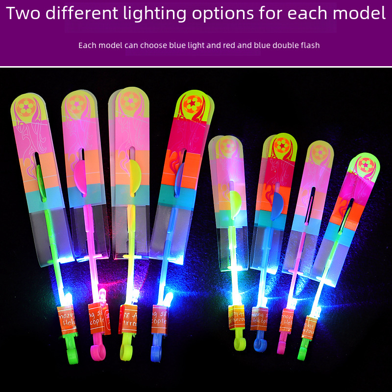 Luminous Slingshot Flying Arrow Blue Light Double Flash Flying Sword Children's Gift Night Market Stall Hot Selling Toys Manufacturer Wholesale