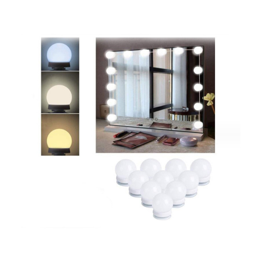 Зеркало с подсветкой, светодиодное, вращающееся, диммируемое, с 10 лампочками