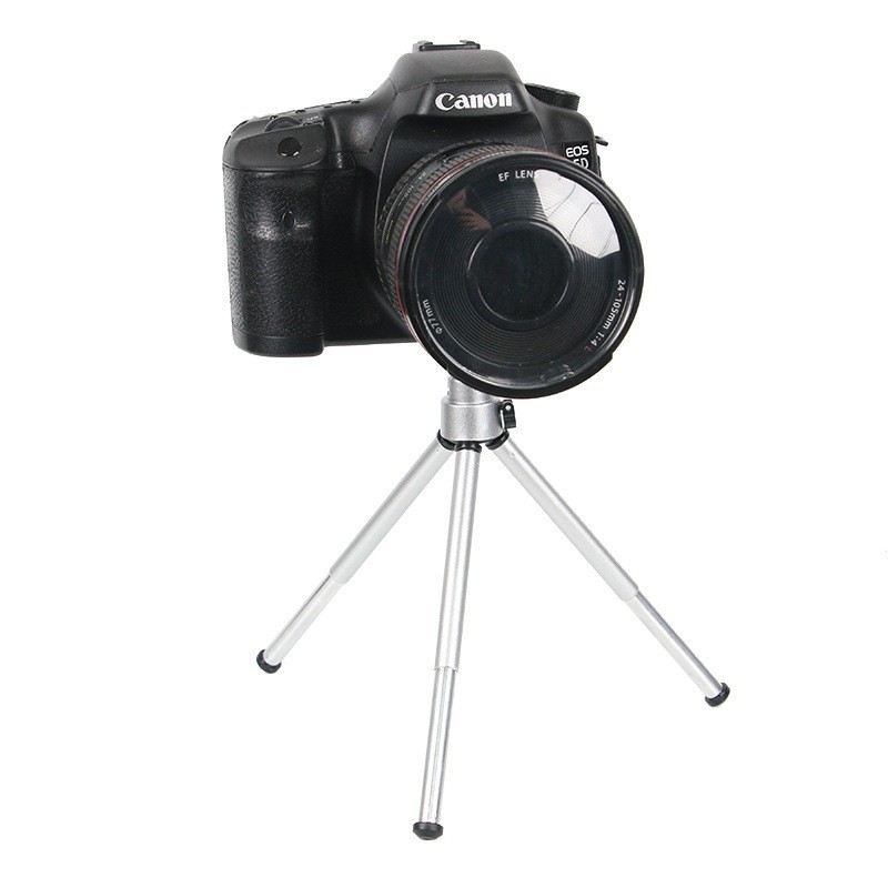 2-Section Desktop Telescopic Aluminum Tube Tripod Convenient Plastic Head Mini Mobile Phone Telescope Tripod Bracket