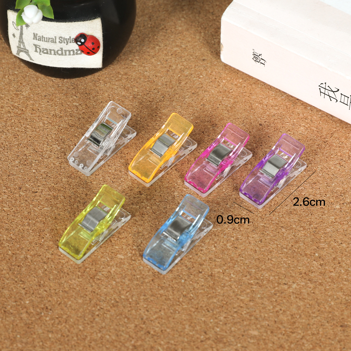 Cross-Border Colorful Plastic Edge Binding Clip Sewing Crystal Ax Clip Long Tail Strong Fixing Clip Positioning Small Clip Customization