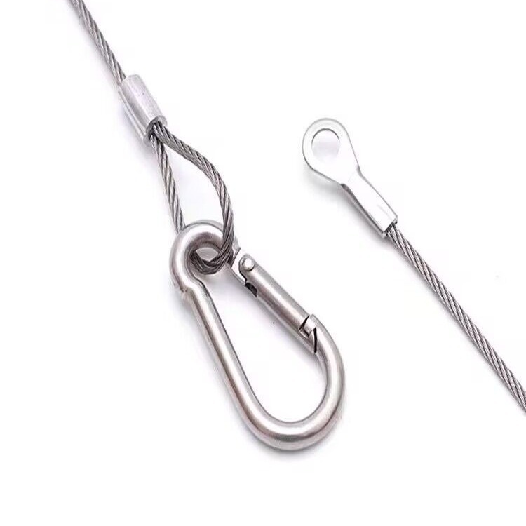 Pressed Steel Wire Rope with Colored Coating, Processed Die-Cast Stainless Steel Fish-Eye Terminal, Lifting Rope, Pull Rope, Stainless Steel Wire Rope