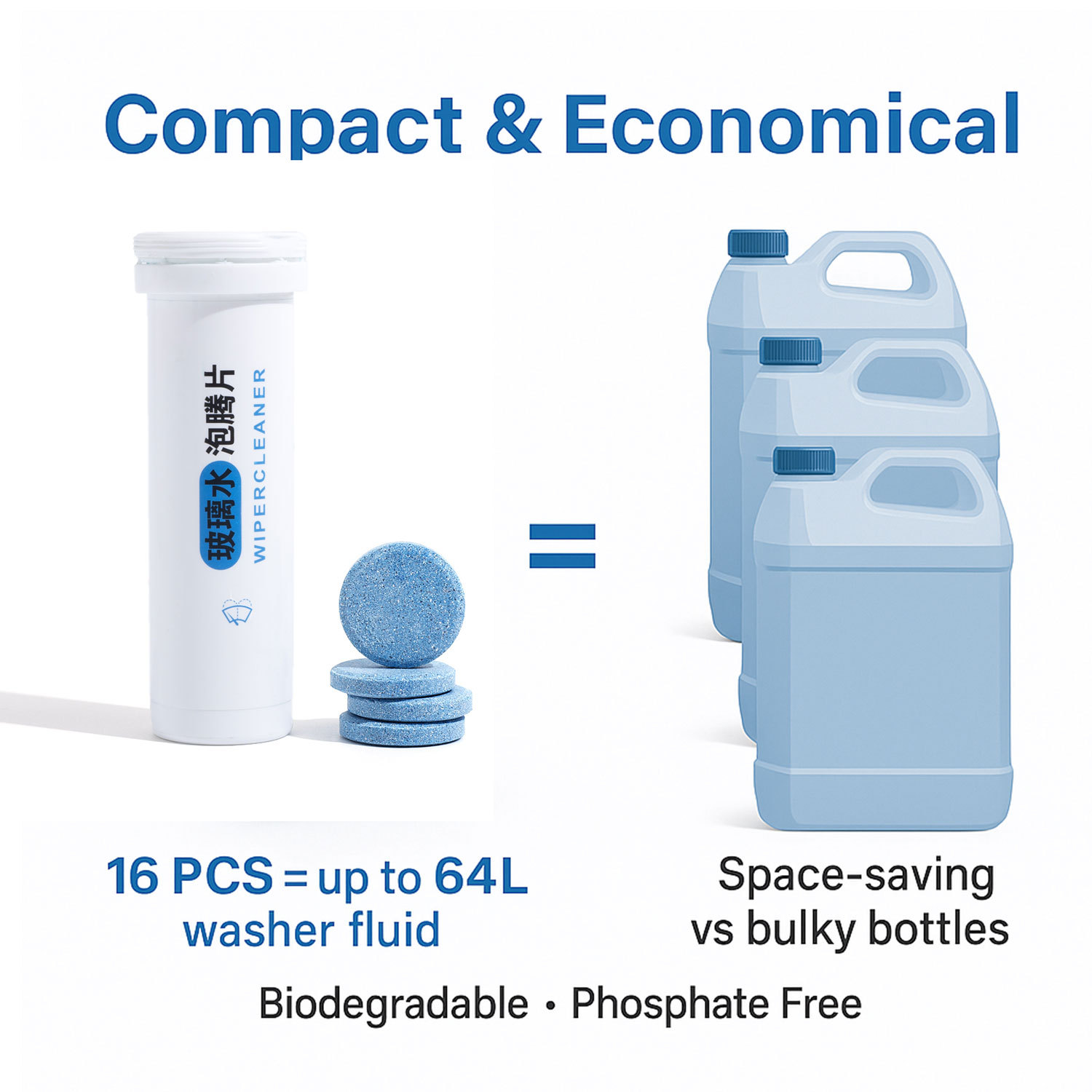 Glass Cleaner Car Windshield Cleaning Oil Sewage Stain Concentrated Solid Wiper Essence Effervescent Tablets Customized