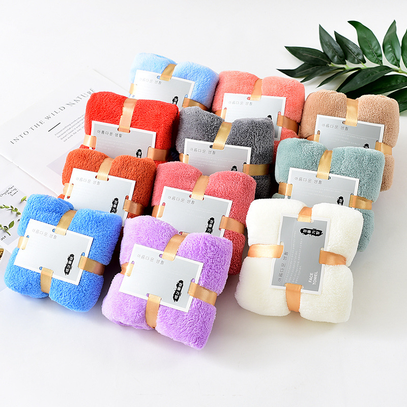 Spot wholesale high density coral fleece towel bath towel set soft absorbent activity gift household towel