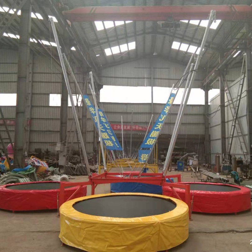 Children's Park Four-Person Simple Electric Trampoline Stainless Steel Electric Trampoline Children's Entertainment and Amusement Equipment