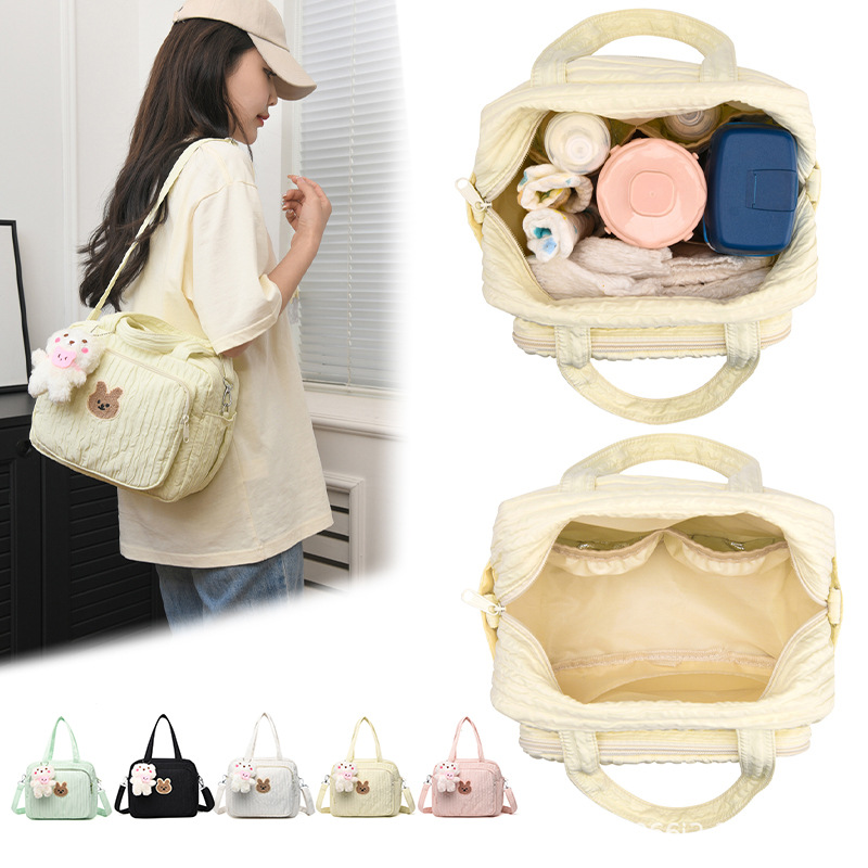 Cross-Border New One-Shoulder Portable Mommy Bag, Multi-Functional Mother and Baby Bag, Fashionable and Lightweight Outing Mommy Bag, Versatile Korean Version