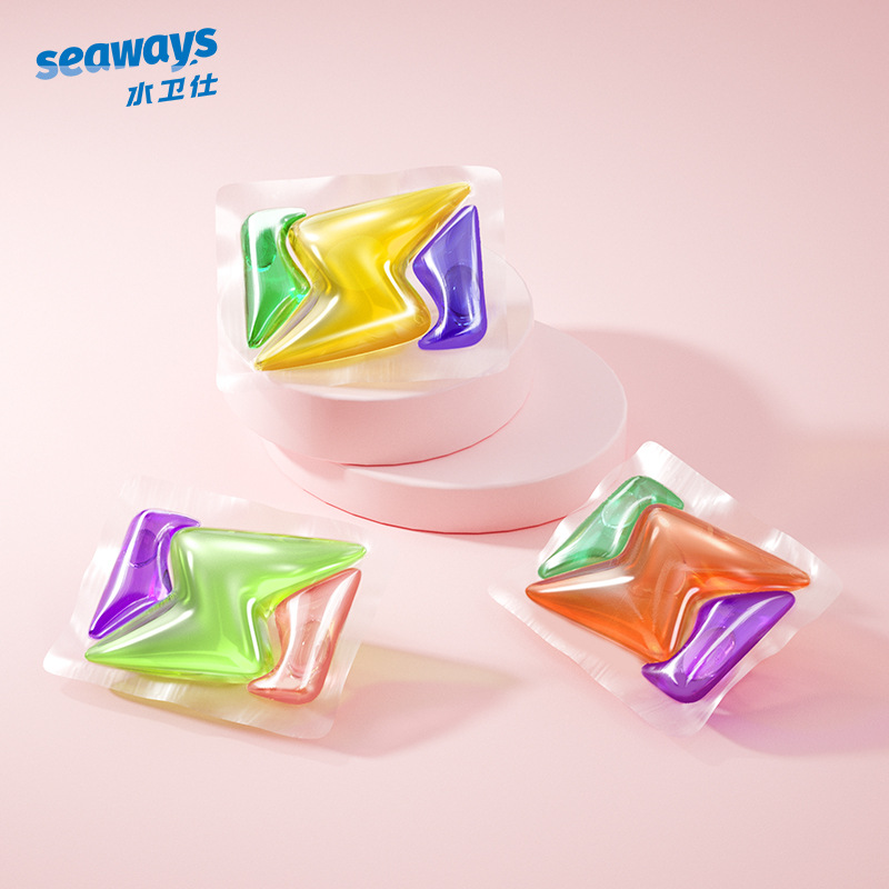 Laundry beads 3-in -1 laundry detergent fragrance retention beads sterilization and mite removal Multi-Effect clean laundry beads three-chamber beads