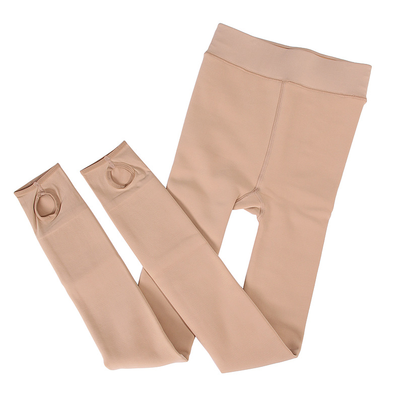 300g winter leggings naked skin color plus velvet padded warm pants ladies foot pantyhose far east 7015