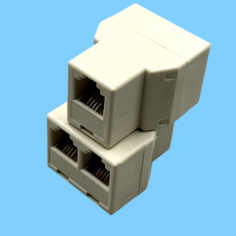 Telephone Cable Three-Way Head 3-Way Telephone Cable 1-to-2 Adapter One-To-Two Conversion Head Junction Box