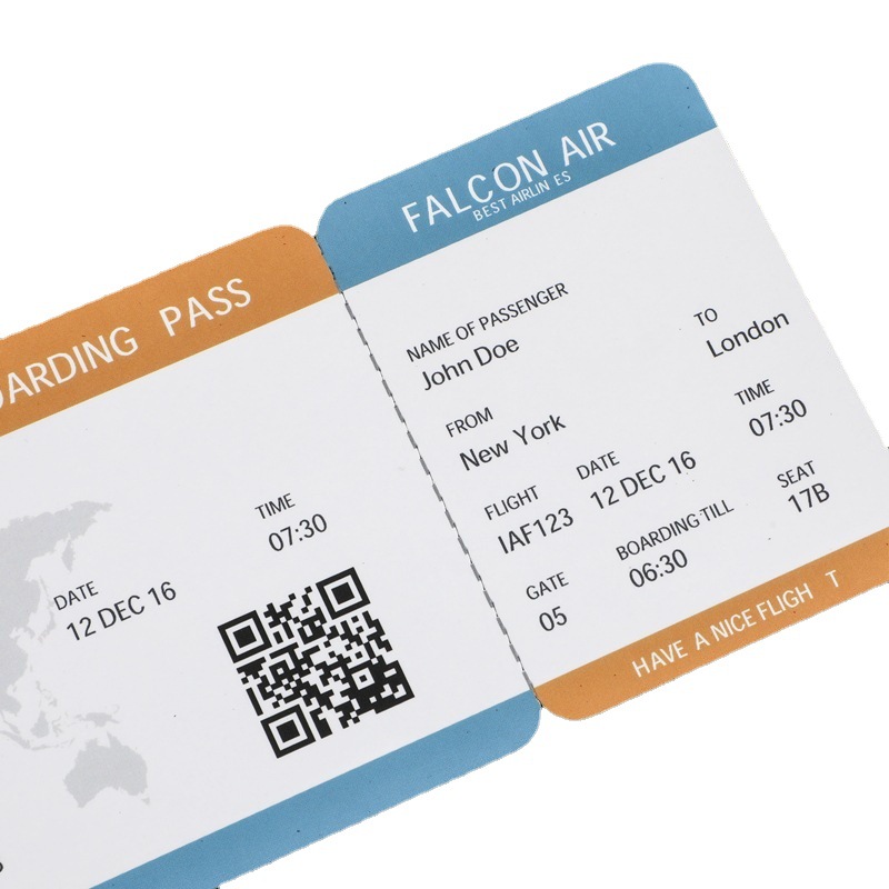 Customized Special-Shaped Cartoon Airplane Tickets, Custom-Made Bookmark Gifts, Manufacturer-Printed Asymmetrical Cards, Admission Tickets, Simple Style