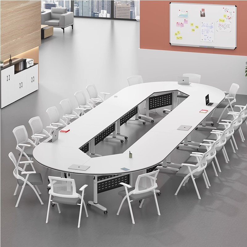Foldable Training Table Conference Table and Chair Combination Removable Splicing Multi-Functional Office Desk Double Desk
