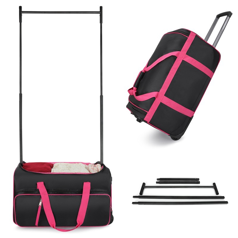 Ready-Made Dance Bag Foldable Training Hanging Clothes Hanger Clothing Bag with Wheels Trolley Performance Travel Bag