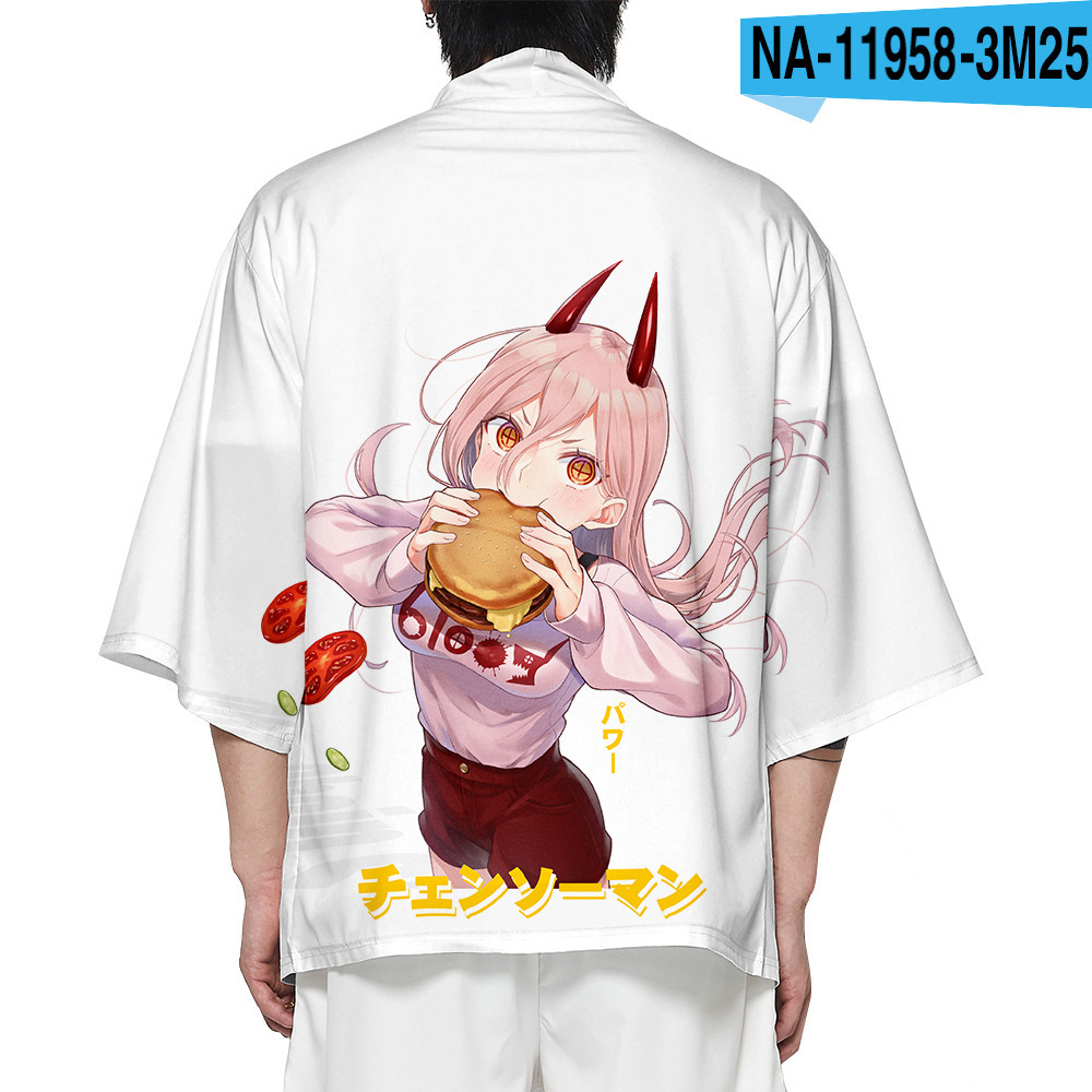 Factory direct chainsaw cosplay kimono Cape 3D digital printing animation role-playing robe wholesale