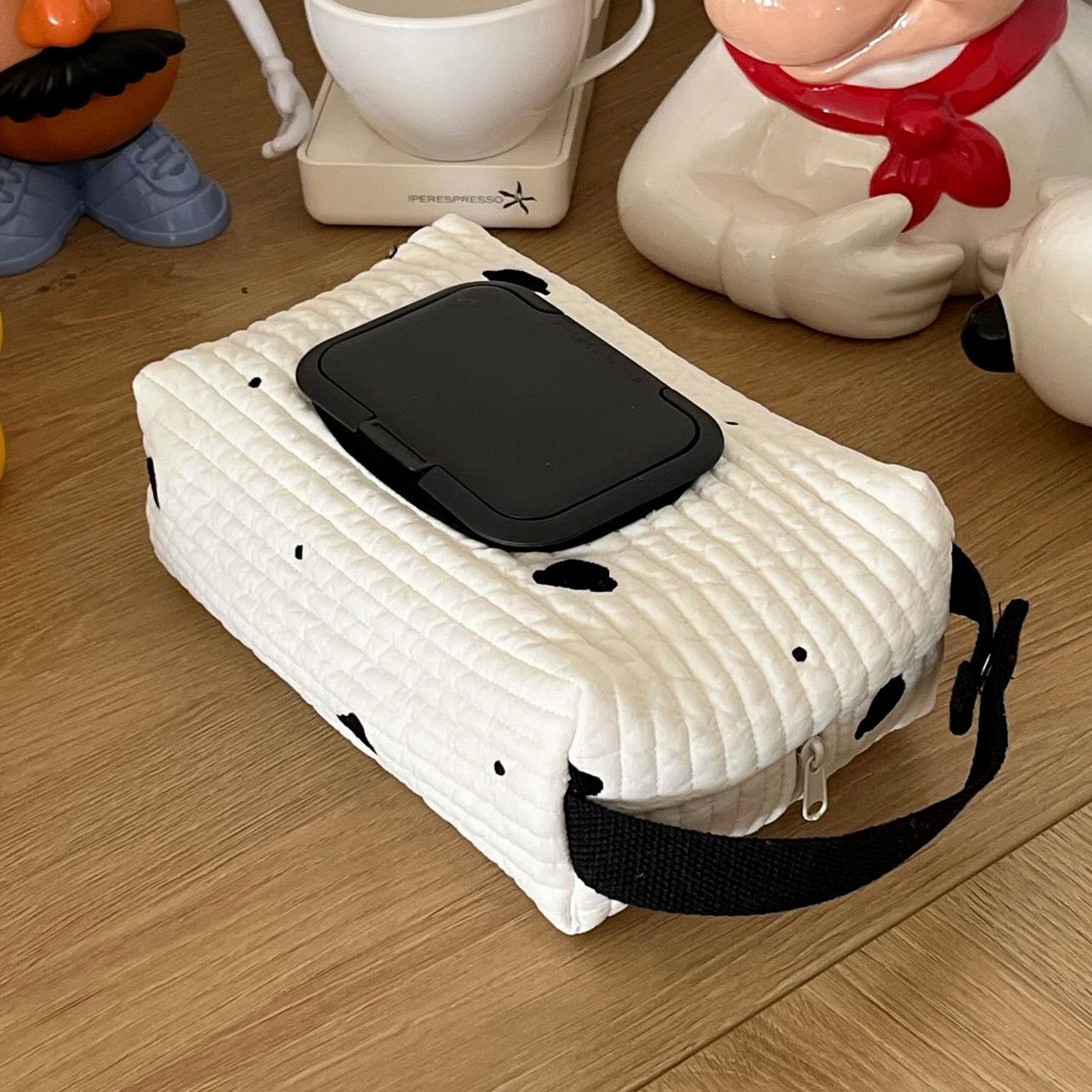 Ins Korean-style Cute Multi-functional Baby Trolley Wet Tissue Paper Storage Bag Car Home Buckle-hanging Paper Box