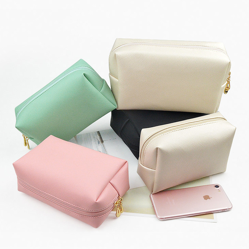 Cosmetic bag ladies foreign trade explosions pu hand portable square waterproof cute travel wash storage bag wholesale
