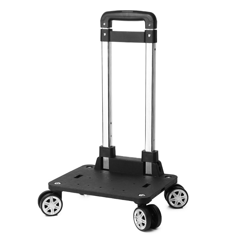 Four-wheel universal wheel pull rod lightweight portable folding pull rod aluminum alloy luggage pull rod rack hand car trailer wholesale