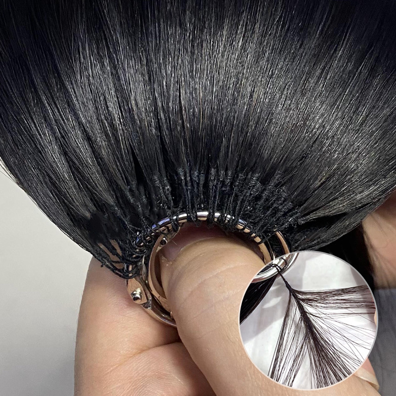 Core-Free Braided Hair, Third-Generation Feather Hair Extensions, Factory-Made Braided Hair, Women's No-Fold Wig, Straight Hair, Full Human Hair