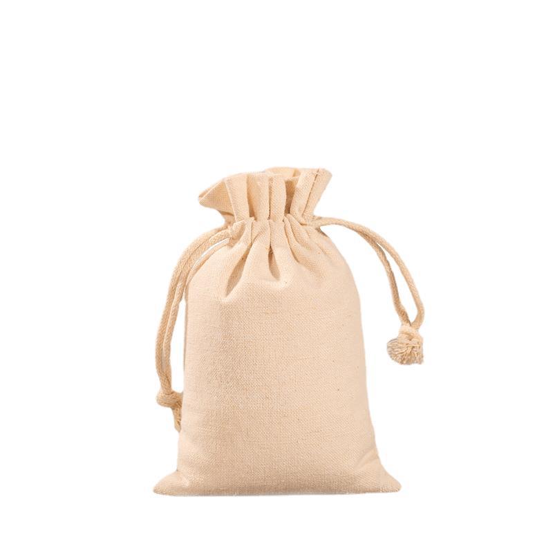 Rice Storage Bags Can Be Printed with Advertising, Drawstring Cotton and Linen Canvas Bags, Sealed and Thickened Canvas Bags