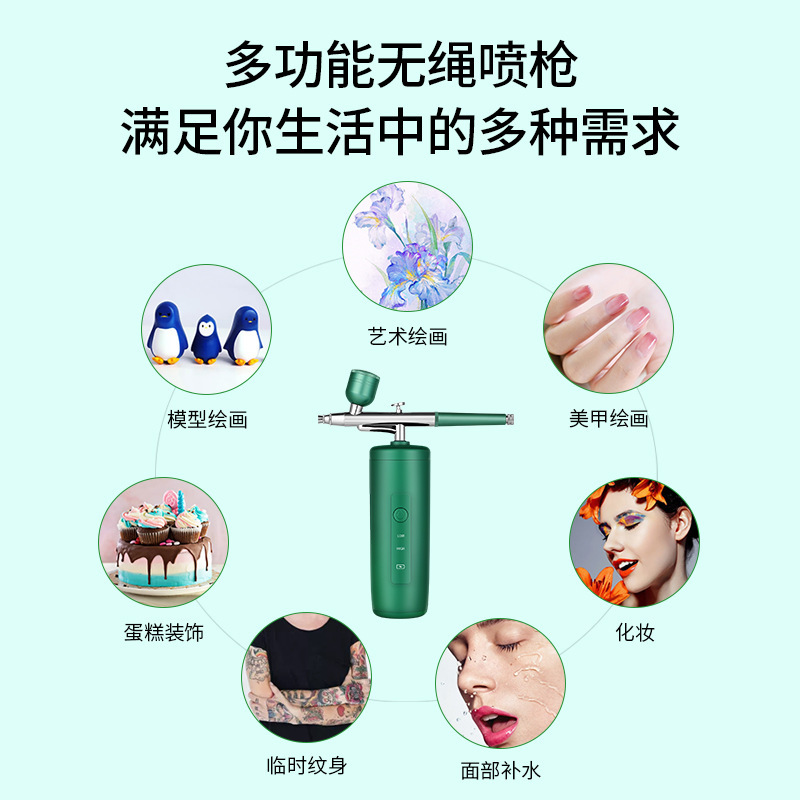 Upgraded Version of High-Pressure Nano Oxygen Injection Instrument, Needle-Free Spray Gun, Household Portable Hydrating Moisturizing Spray Introduction Beauty Instrument