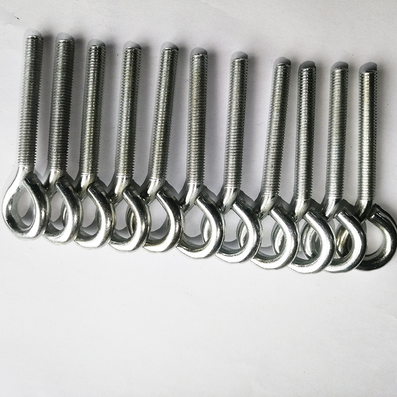 Customized Carbon Steel Round Head Sheep Eye Hook Closed Ring Screw Self-Tapping Screw Threaded Iron Hook Plated Sheep Eye Ring Screw