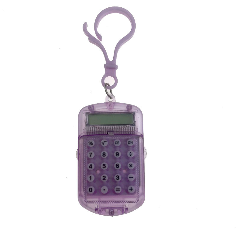 Mini Calculator Transparent Flip Keychain Quiet High Color Value Compact Portable Simple Student Examination Computer