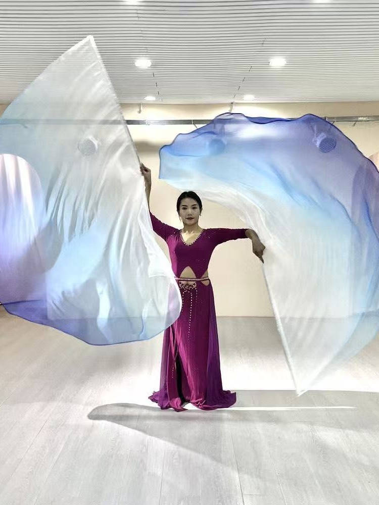 New Flag Dance Leader Props Performance Costumes Praise Gradient Flag Multi-Color Flag Telescopic Stick Dance Accessories