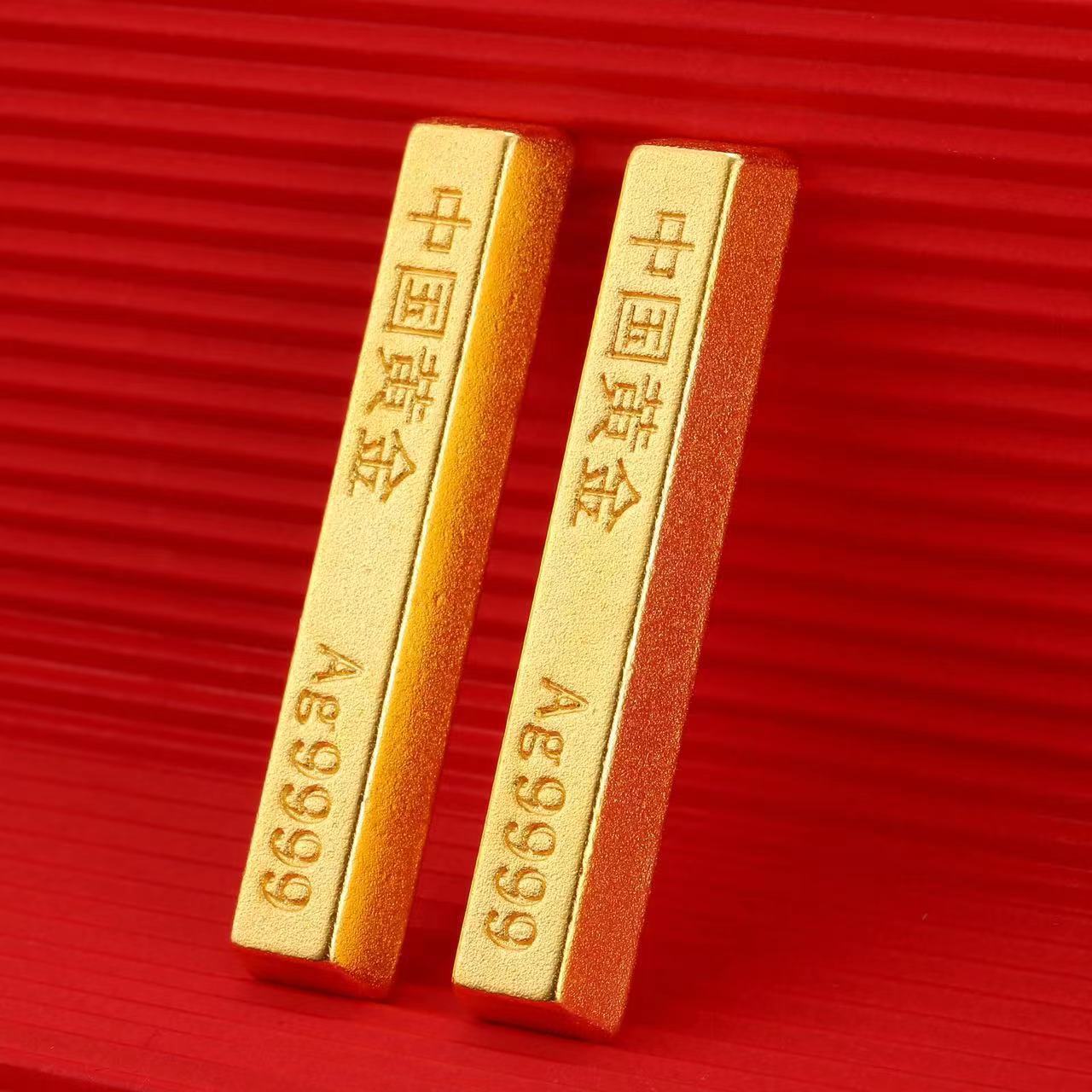 Factory simulation gold bar China gold copper plated alloy gold shop bank same investment gold bar gold brick sample props
