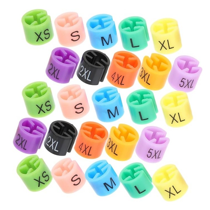 Colorful Letter Size Buckle Plastic Round Size Ring Clothing Size Label Clothing Label Spot Hanger Size Ring