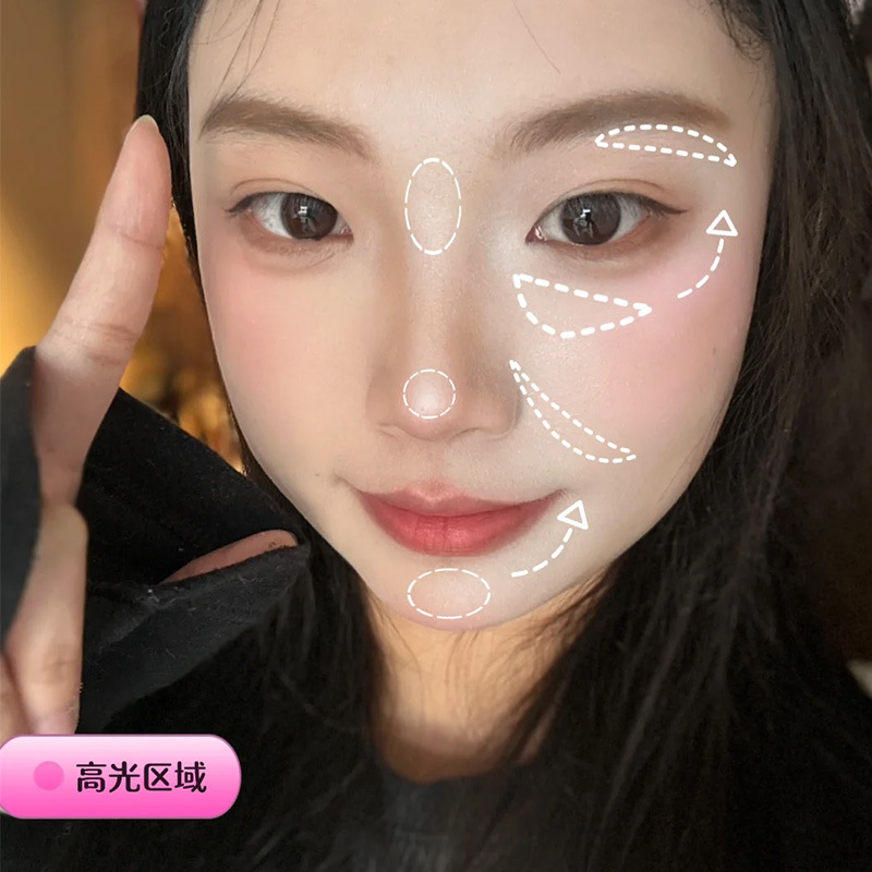 Gellas high gloss powder monochrome eye shadow face brightening lying silkworm tear groove face matte face repair is not easy to fly powder