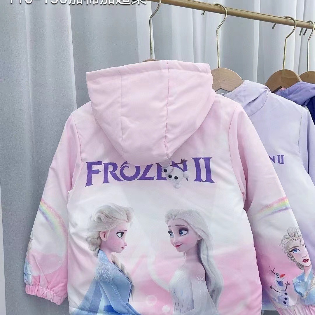 Princess Aisha Thickened Windbreaker Winter Clothes Girls' Coat Children's Children's Clothing Western Style Windproof fleece-lined Clothes