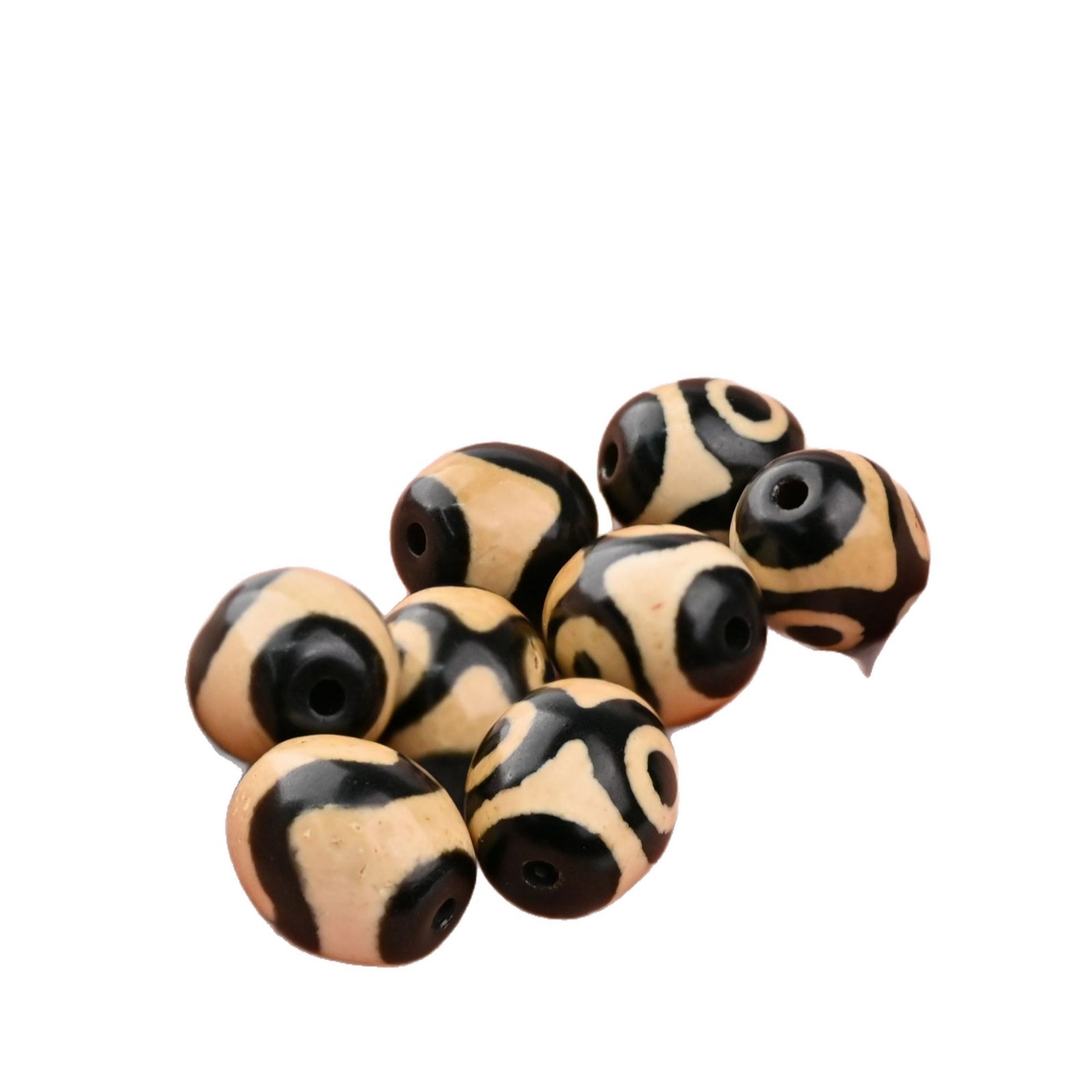 Factory Wholesale In-Stock Genuine Dzi Beads Jewelry Three-Eye Nine-Eye Tiger Tooth Agate Dzi Beads Dalu Various Sizes