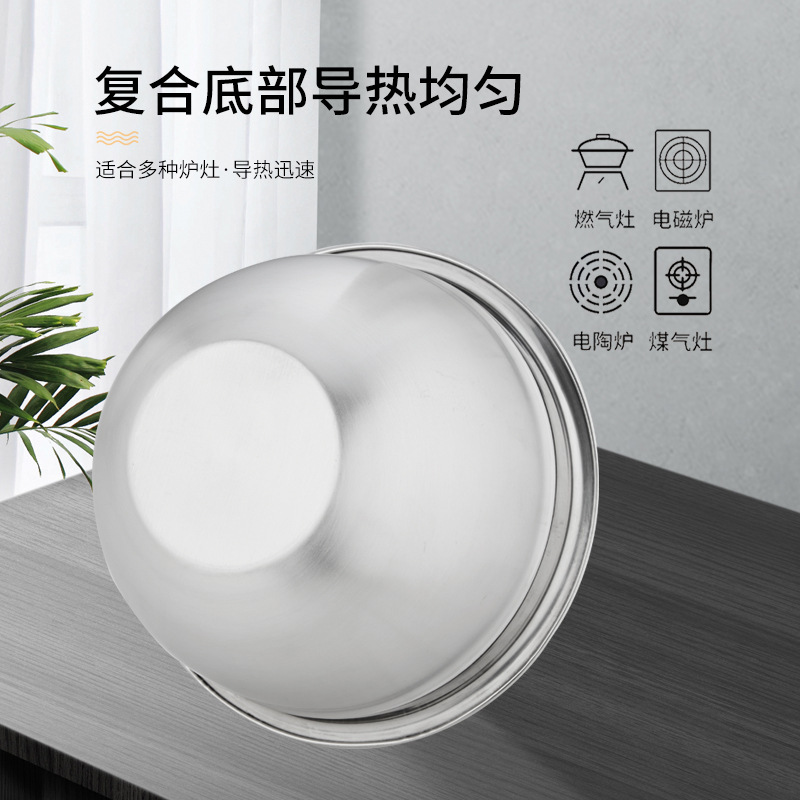 Non-Magnetic Thickeneded Stainless Steel Egg-Beating Basin with Lid, Silicone Bottom, Scaled Baking Salad Basin Bowl, Food-Grade Stainless Steel