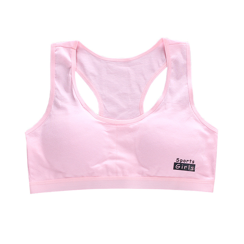 Girls' Bra Development Period Small Vest Cotton Medium and Large Children's Tube Top 12 Intimates Suspenders Students Junior High School Students Sports
