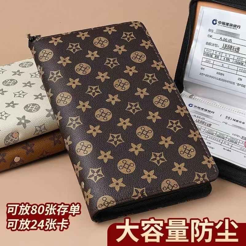 Password Lock Zipper Passbook Holder Bank Passbook Savings Book Storage Book