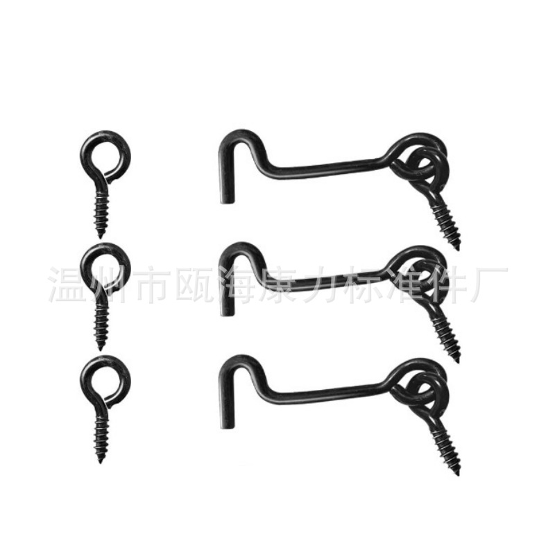 Window hook tie hook wind hook door and window hook barn door latch cabin hook eye lock door rotating window lock hook with installation screws