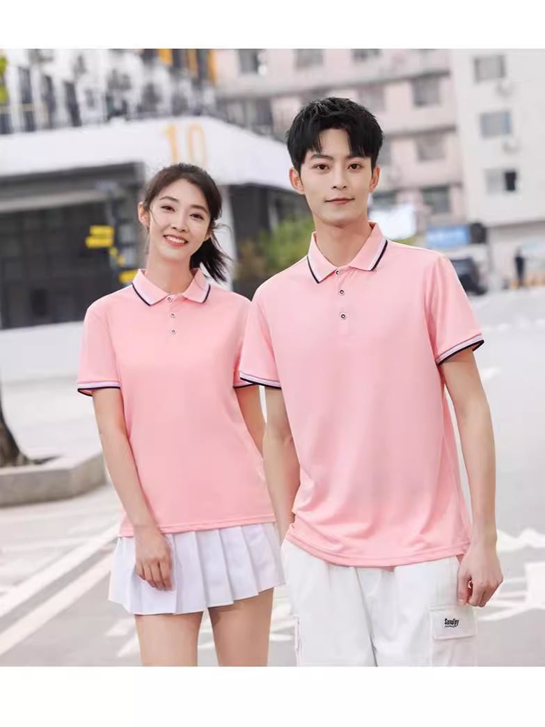 Work Clothes Lapel POLO Shirts Event Team Building T-shirts for Men and Women Summer Short-sleeved Work Clothes Class Uniforms Summer Camp Printed logo