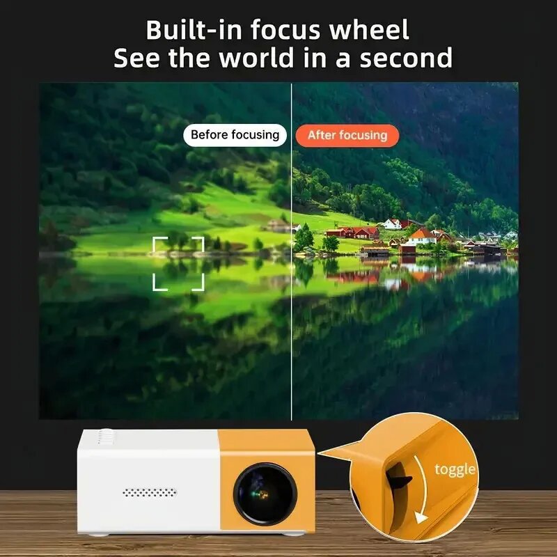 Yg300 Projector for Home Use, Kidsren's Screen Projection, Bedroom Wall Projection, Supports 4K High-Definition Mini Portable Projector