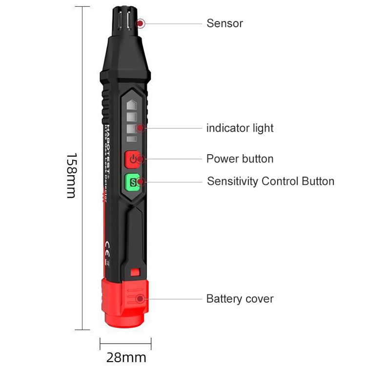 HT59 HT60 combustible gas detector double alarm gas leak detection pen