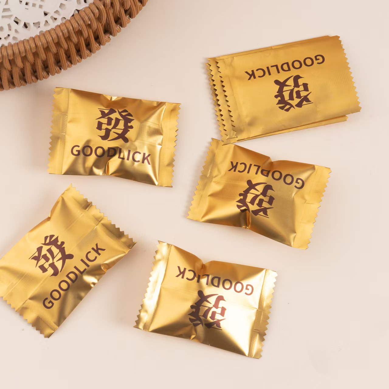 Gold Blind Bag Empty Bag Miniature Sealed Self-Sealing Ko Trendy Toy Packaging Bag Wholesale in Stock Surprise Blind Bag