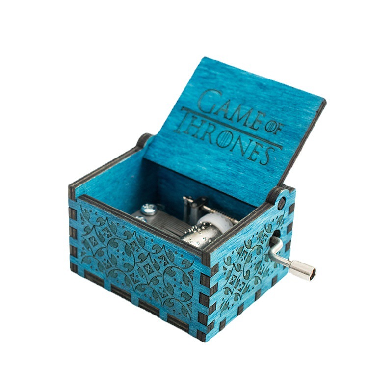 Wooden hand-cranked music box toy stall ornaments wholesale painted carved music box style complete boutique gift