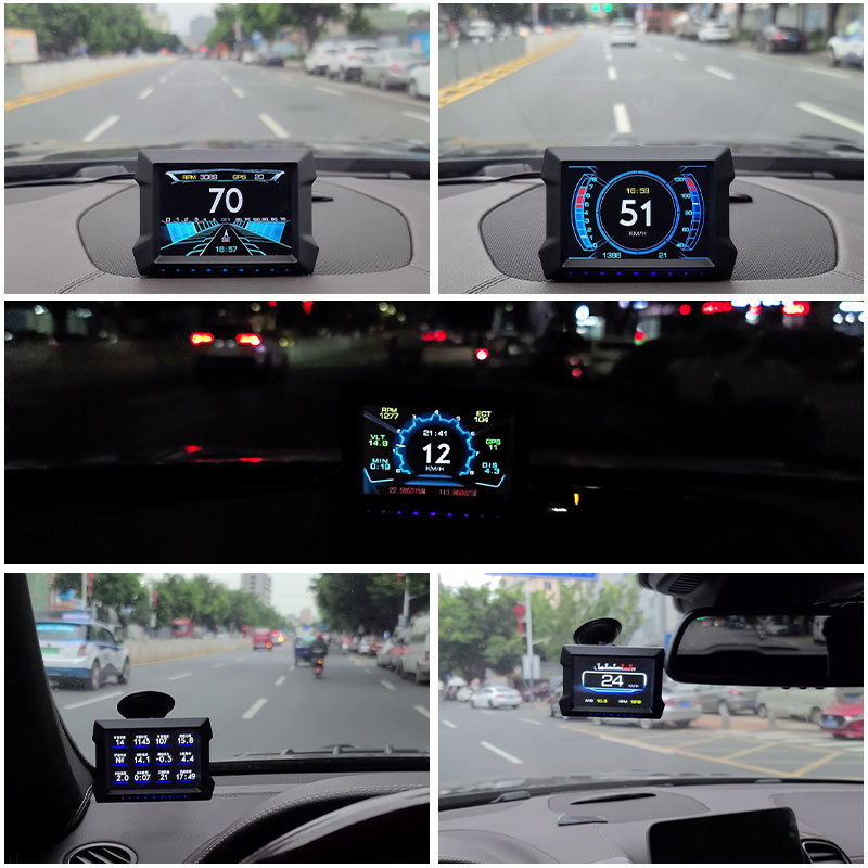 Car HUD head-up display car HD obd LCD meter compass slope meter fault code removal