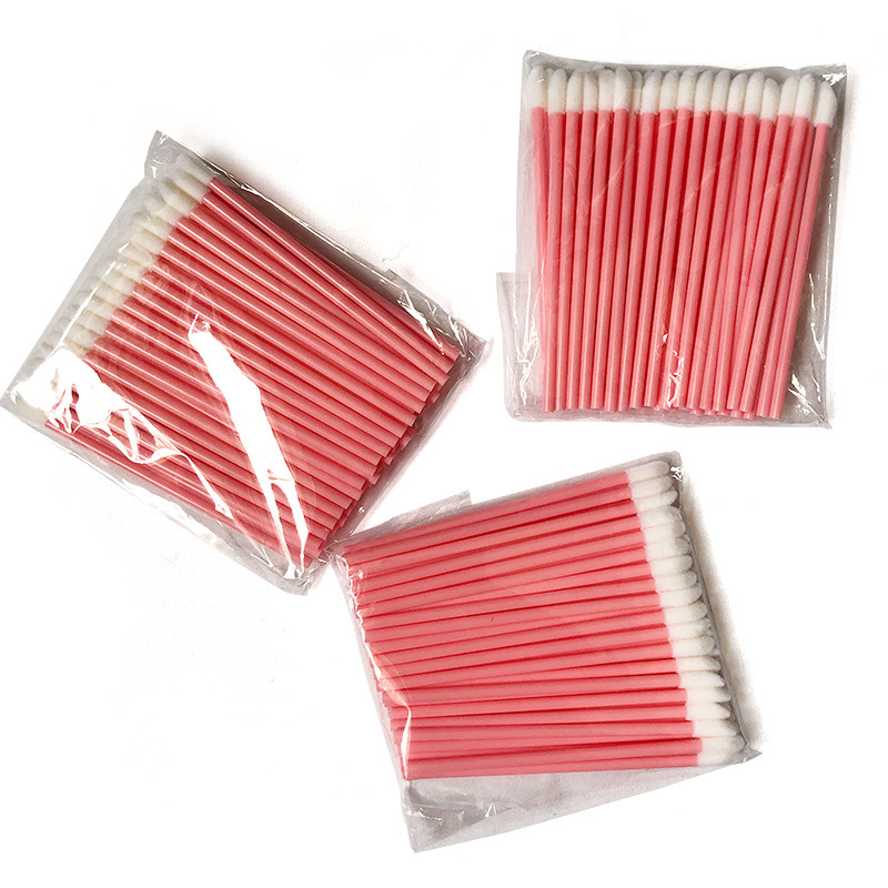 Spot wholesale disposable hollow rod lip brush portable lipstick brush flocking lip brush beauty beauty tools