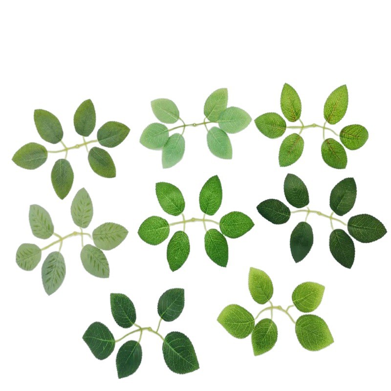 Simulated Rose Leaves, Green Plants, Simulated Flowers, Rose Leaves, Bunches of Vines, Home Decoration Accessories and Materials