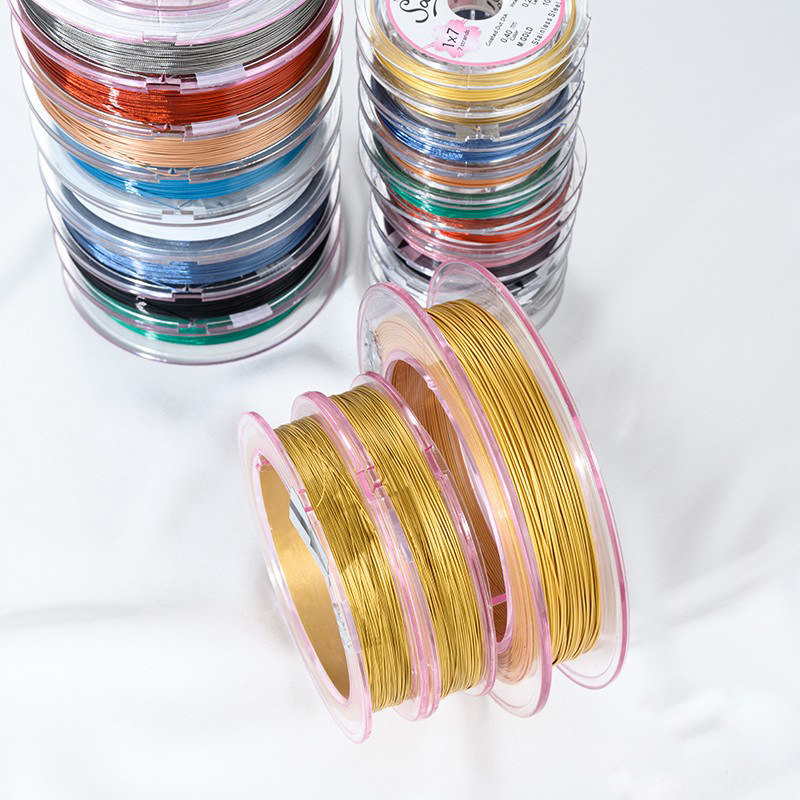 Japanese Gold Wire Soft Wire Steel Wire Pearl Necklace Material Wire Bracelet Earrings Beading DIY Accessories Imported from Japan